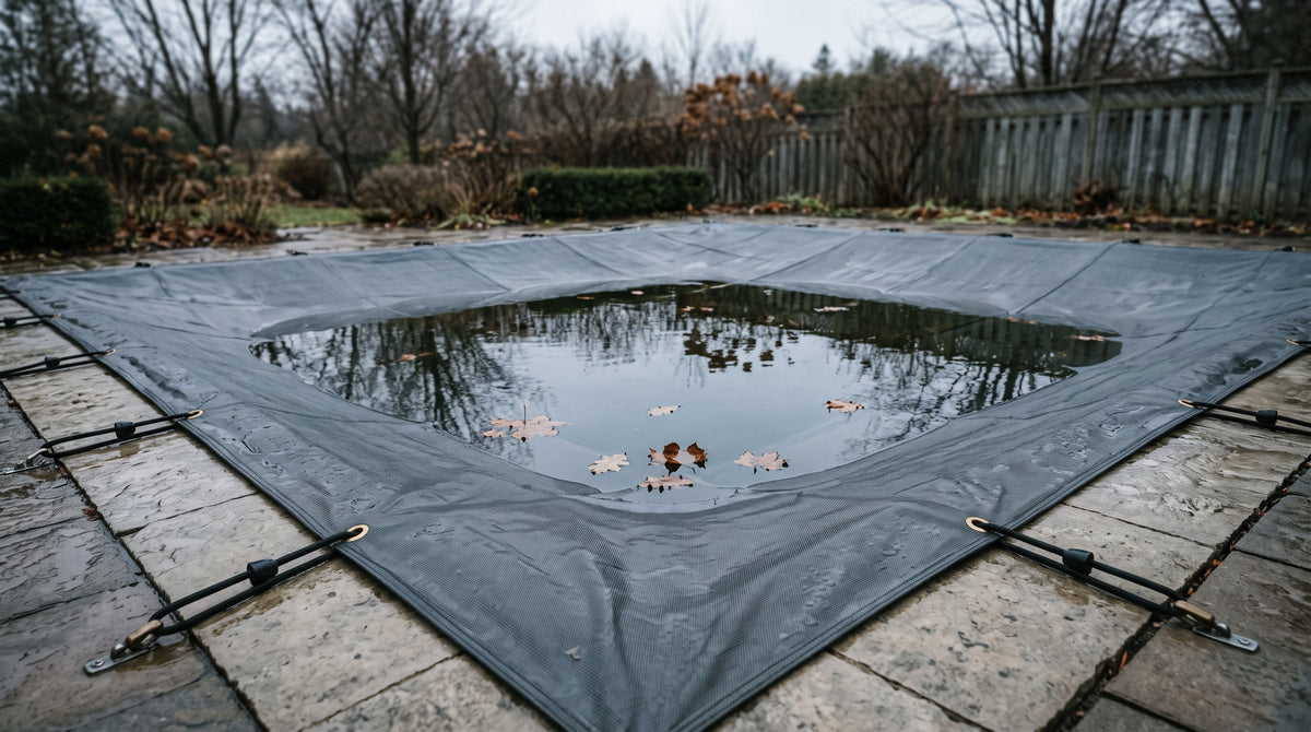 Que faire de l'eau stagnante sur une bâche d'hivernage Image