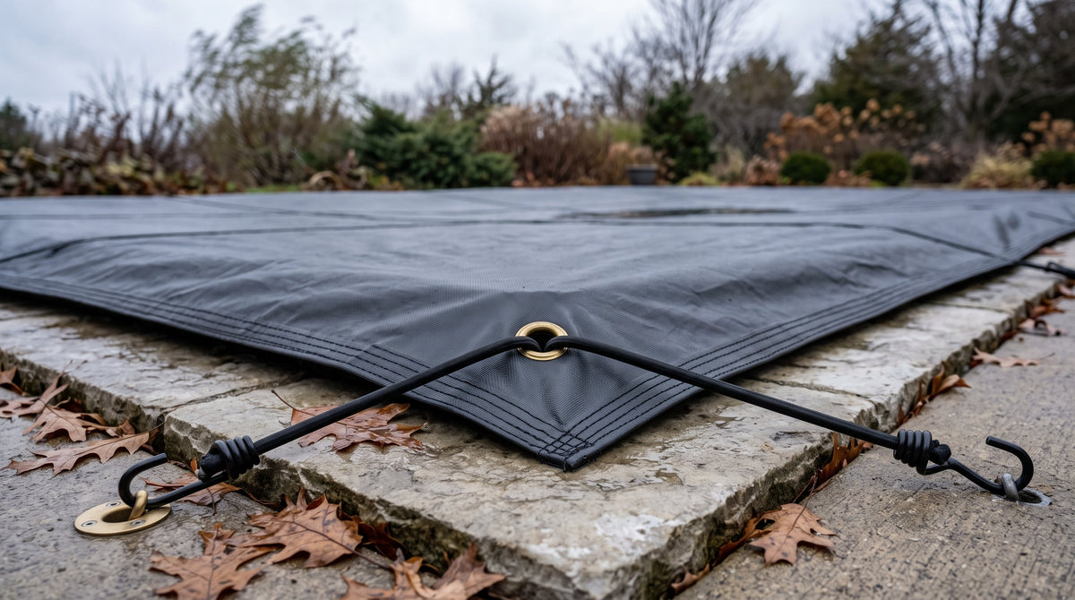 Comment fixer une bâche d'hivernage par vent fort